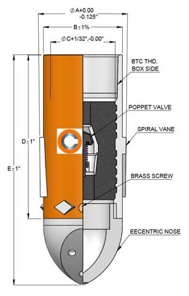 Chaussure de flottaison en alliage d'aluminium à simple soupape excentrique avec H40 LTC